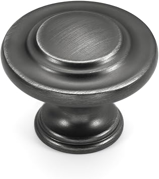 HESTIA HARDWARE 1 Pack | Round Kitchen Knob for Cabinet Knobs Cabinet Drawer Knobs Dresser Knobs Pewter Knob, Kitchen Cupboard Door, Bedroom Wardrobe Hardware Z4.1.B