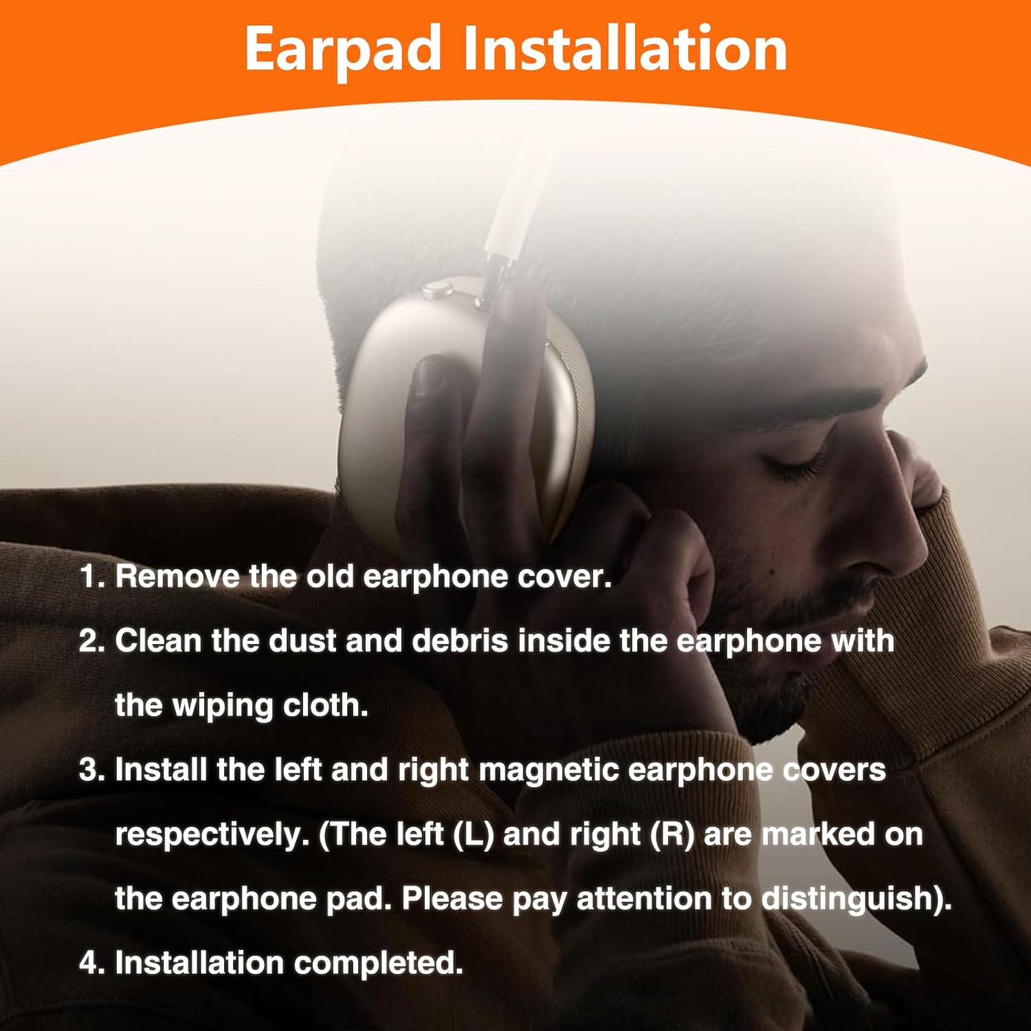 Replacement Ear Pads for Airpods Max Headphones, Earpads Cushions with Noise Cancelling Foam, Soft Protein Skin Fabric, Red - Image 6