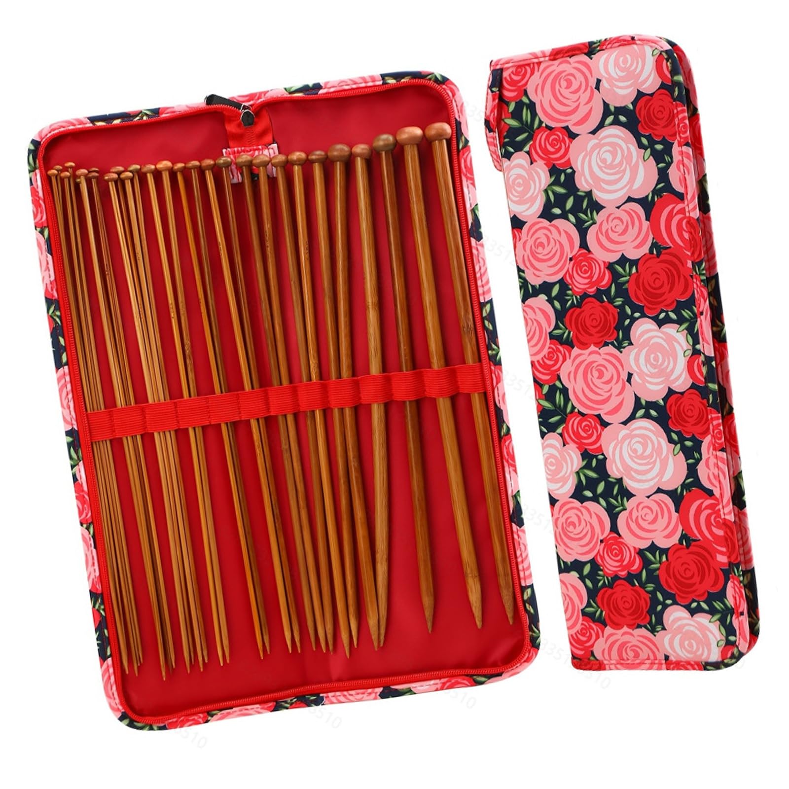 NEWFT Needle Craft From Treated Wood 25cm and Storage Solution Wood Needle