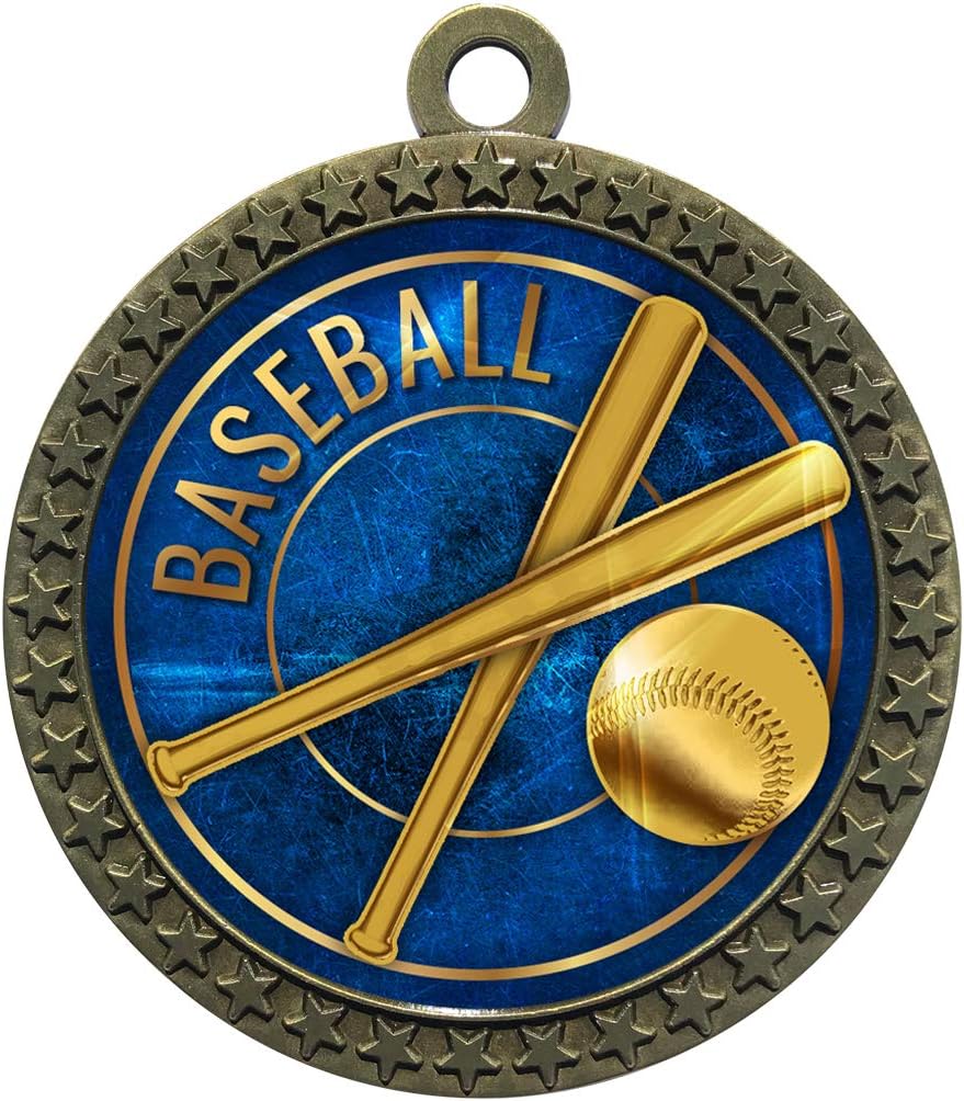 Express Medals 1 to 50 Packs Baseball Gold Medal Trophy Award with Neck Ribbon STDD212-EG10