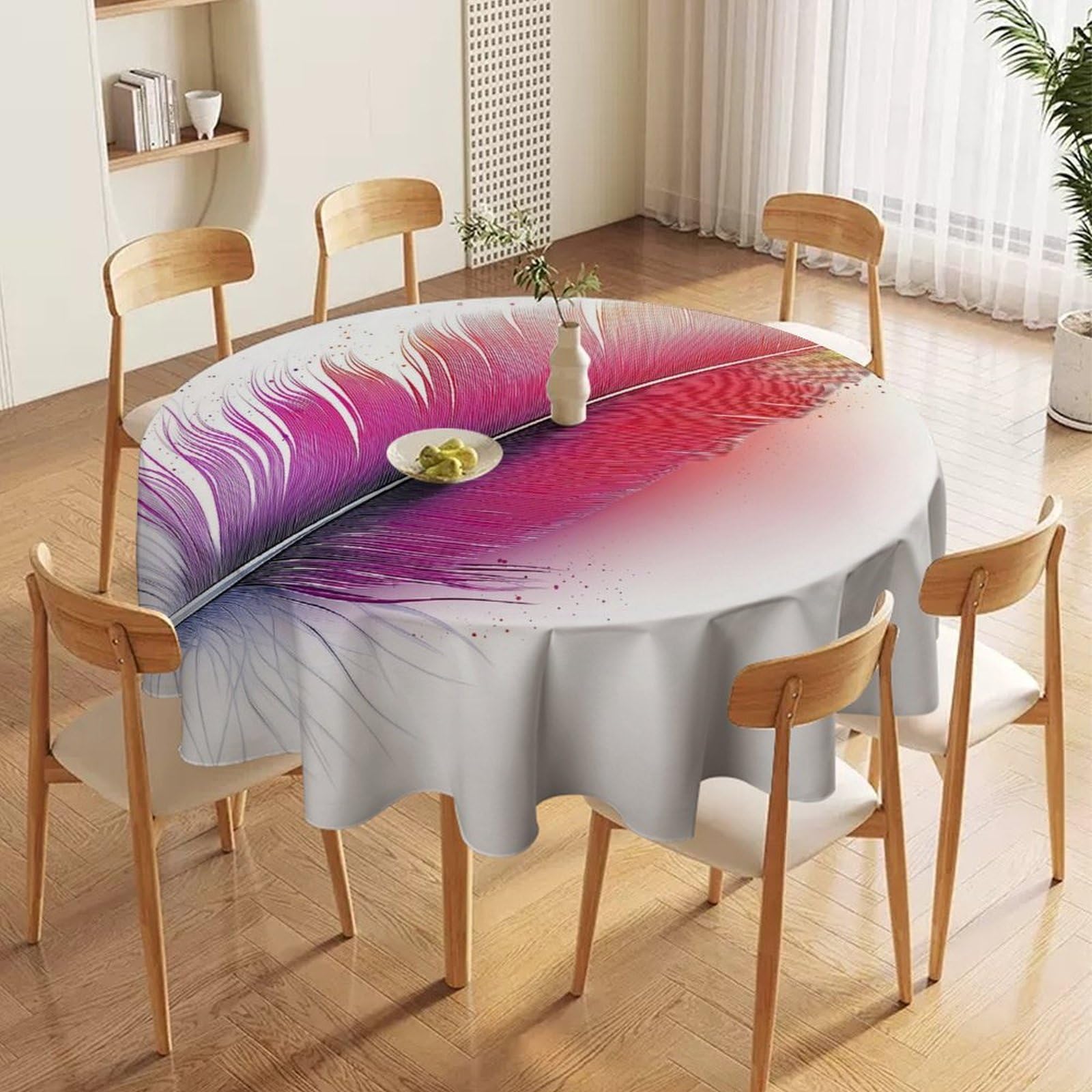 ORDOBO Round Table Cover -Colorful Abstract Print Home Table Cover For Dinner Kitchen Holiday Outdoors Protect Table Waterproof Dust-Proof Decoration 177X177Cm
