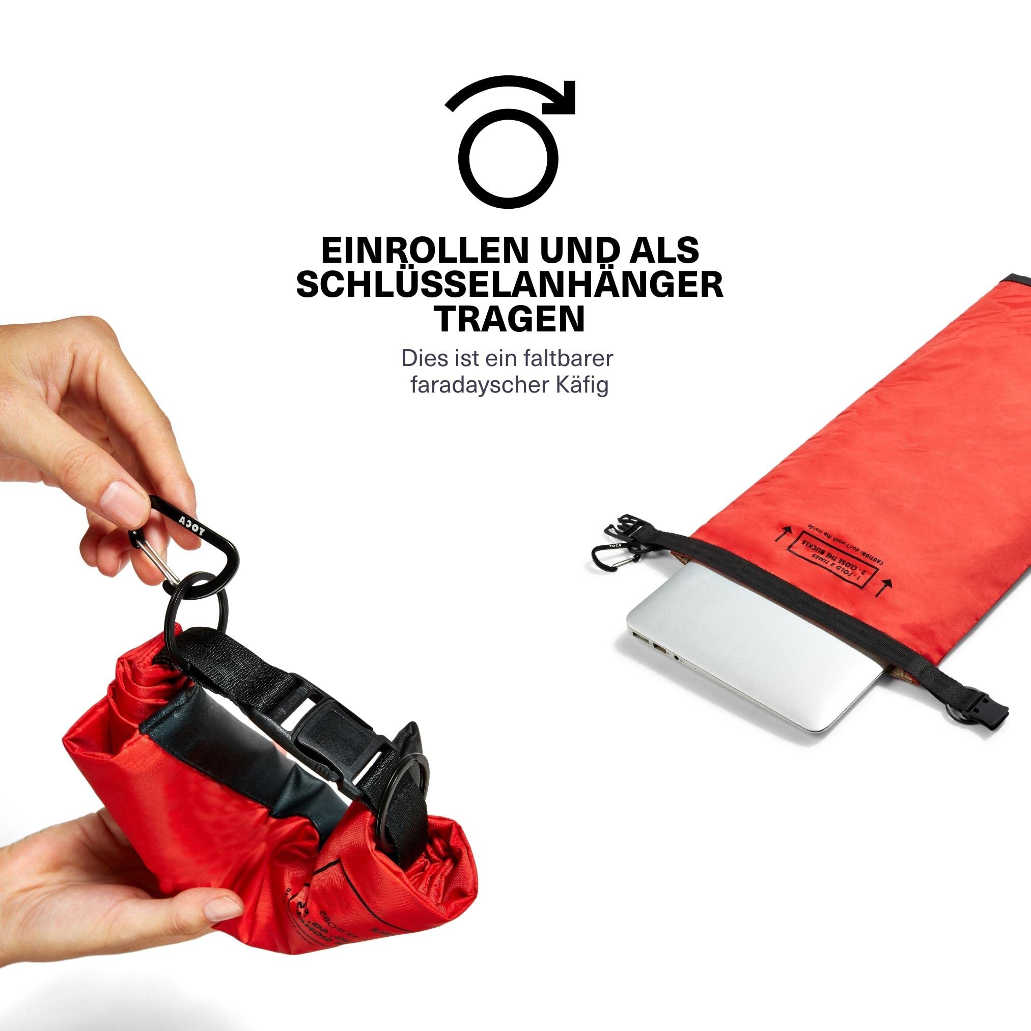 TOCA No Signal Sleeve Keyless Go Schutz Autoschlüssel Hülle, Faraday Bag und Tasche & RFID Blocker, Schutzhülle, Anti-Tracking Faradayscher Käfig fur Handy & Laptop Schutzhülle, EMP Schutz - 44x24cm