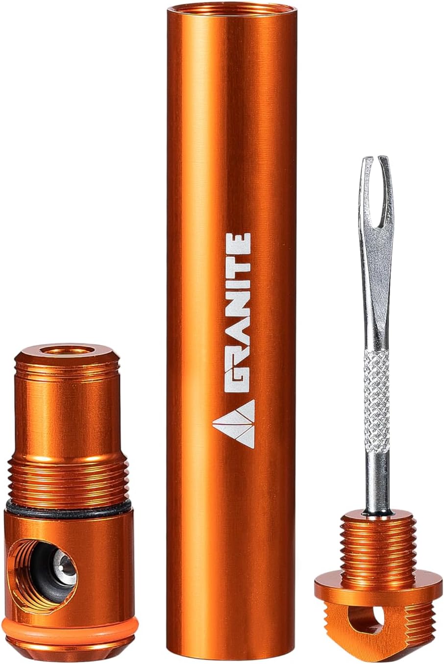 Granite Suture Aero Tire Plug Kit with Integrated CO2 Inflator, Tubeless Tire Repair Kit with 2 Size Plugs, CO2 Tire Inflator Works with Presta Valve