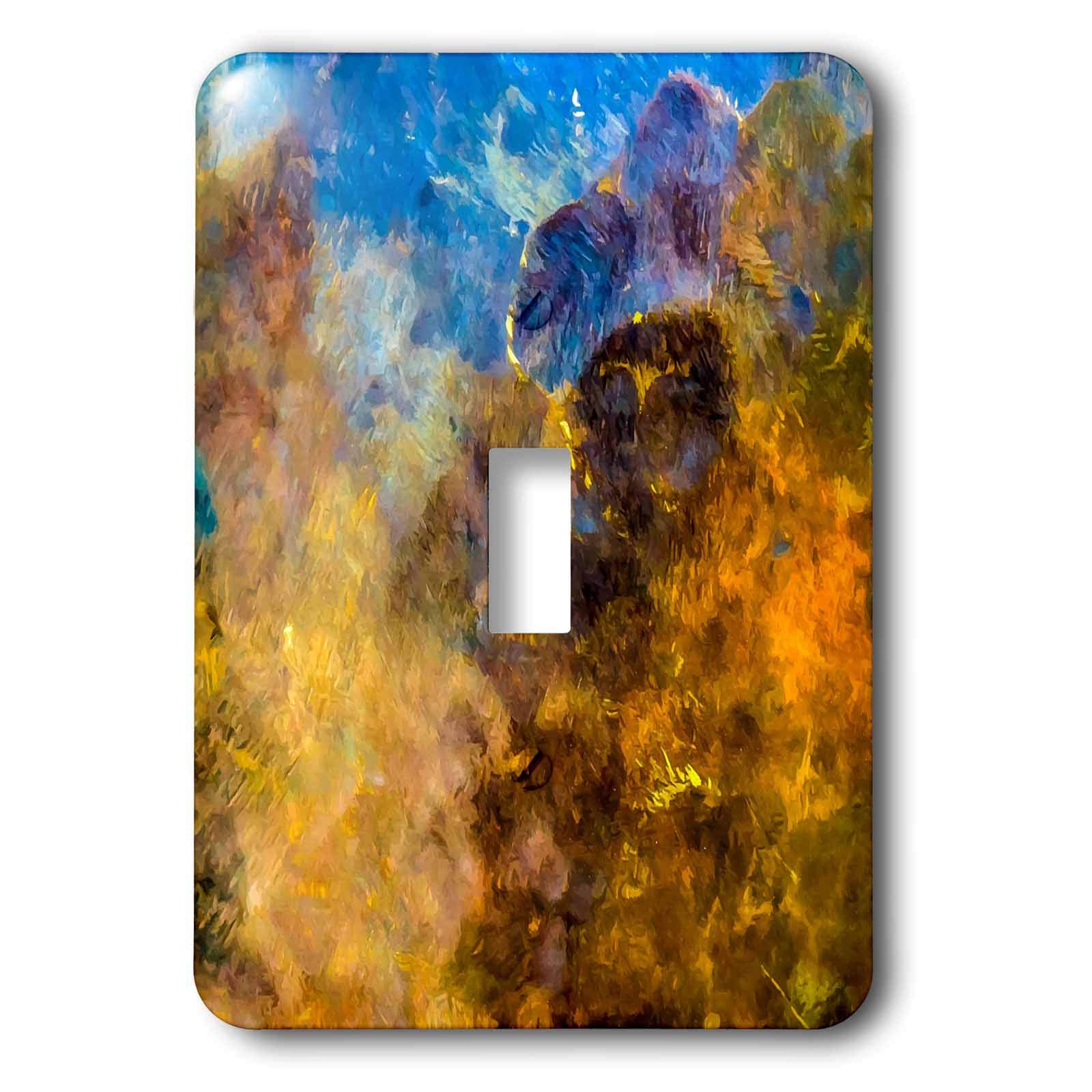 double 1switch(Right) 2outlets - An image, a digital abstract painting of a copper metal. Reflections Alexis Photo-Art - Abstract