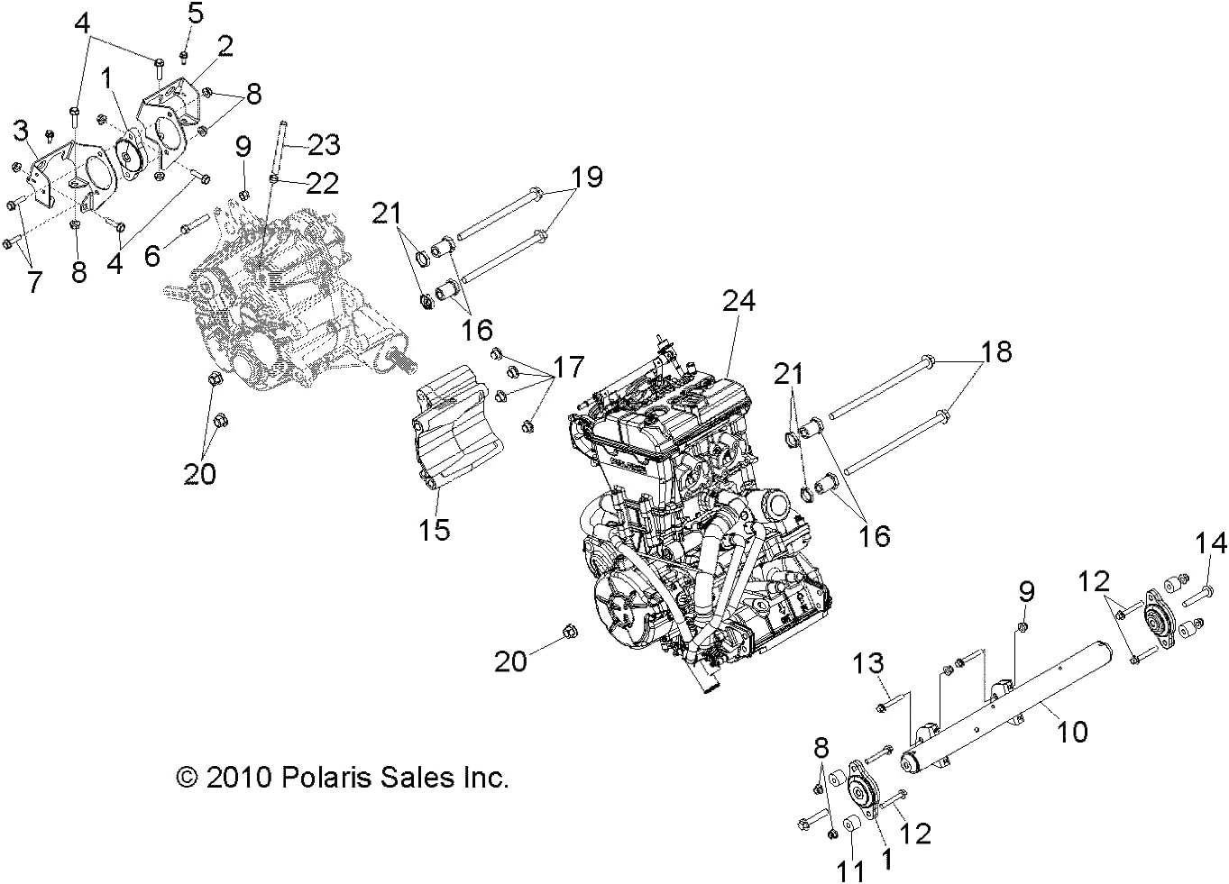 Polaris RZR Bolt, M 12 x 1.5 x 253, Genuine OEM Part 7519300, Qty 1