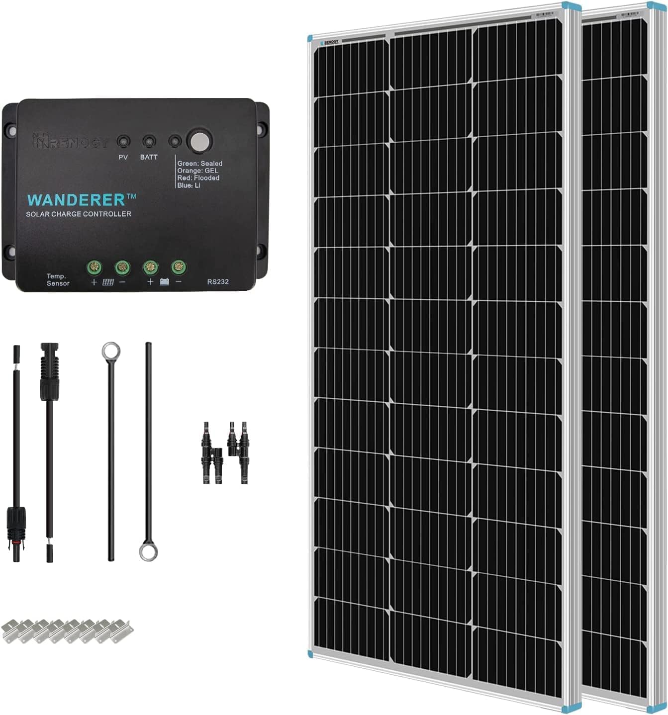 Renogy 200W Solar Panel Kit RV solar panel kit 12V, 200watt Mono solar