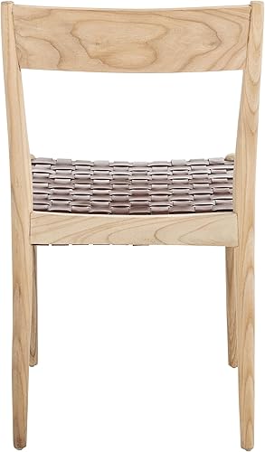 Miniatura 8 de SAFAVIEH Home Collection DCH1201D-SET2 - Silla de comedor de cuero tejido marrón para sala de estar, color coñacnatural