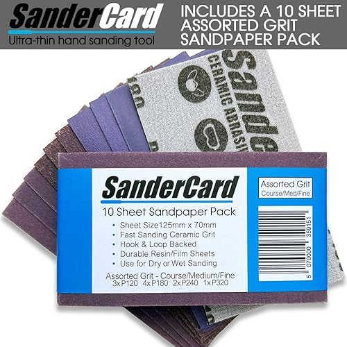 Miniatura 7 de Lijadora manual y paquete de papel de lija. Excelente lijadora de esquina, ultrafina, superficies planas abrasivas y arena en puntos apretados. Se