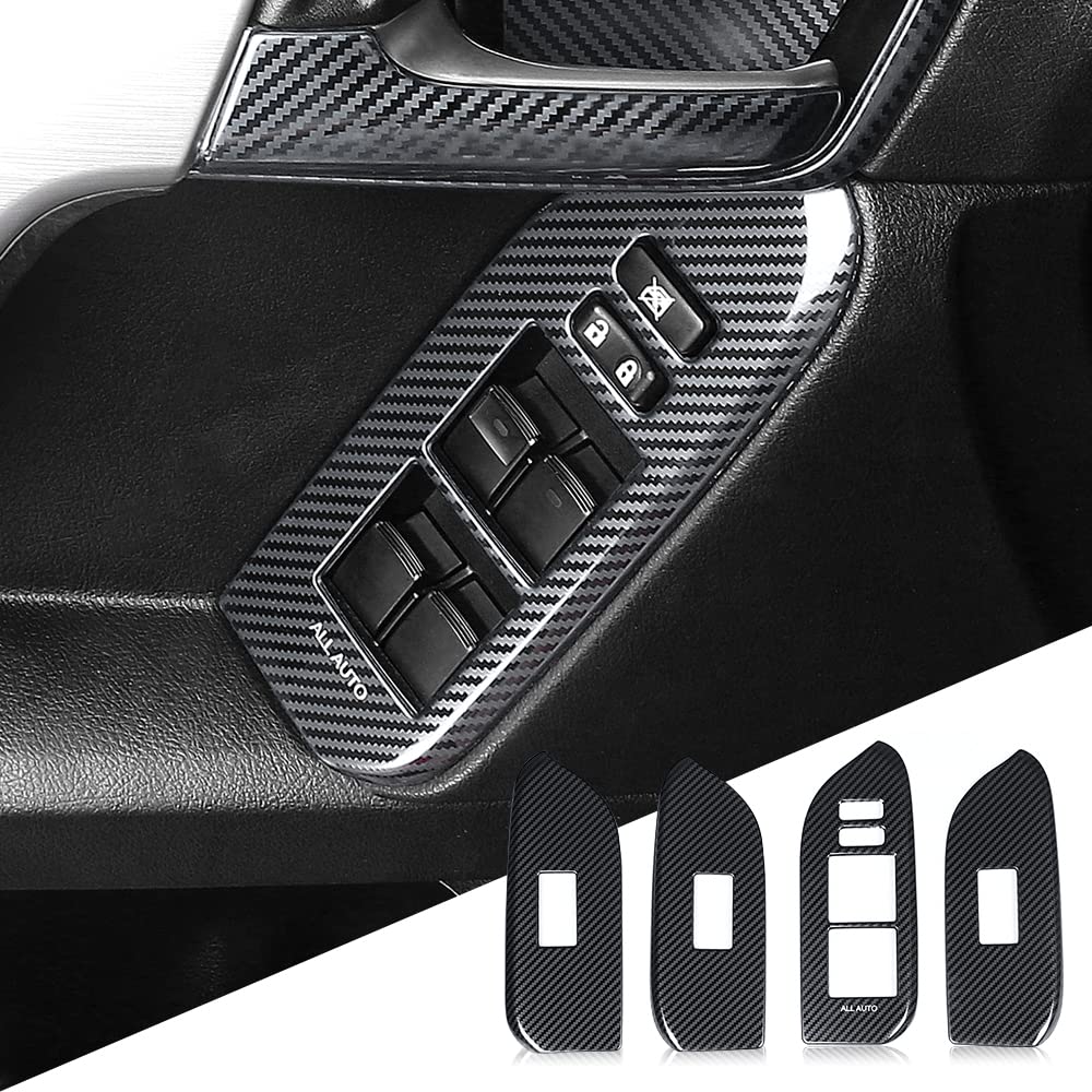 for Toyota Land Cruiser Prado 150 2010-2023 2020 2021 2022 Interior Door Button Control Panel Decorative Modification Accessories (fiber pattern)