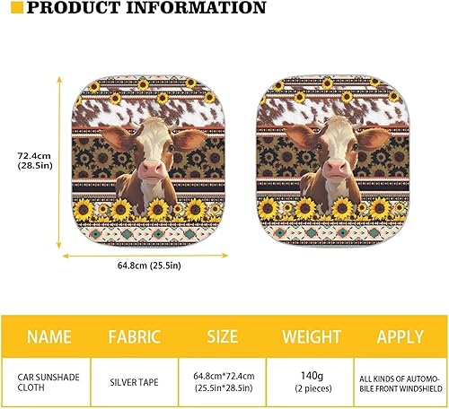 Miniatura 10 de FUIBENG Juego de 2 parasoles para parabrisas de automóvil, diseño de girasoles y mariposas, diseño de mariposa, accesorio universal para el interior