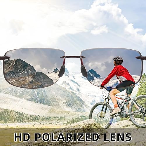Miniatura 4 de JIM HALO Lentes de sol deportivos para hombres y mujeres, TR90 sin montura para correr, pescar, ciclismo, conducción