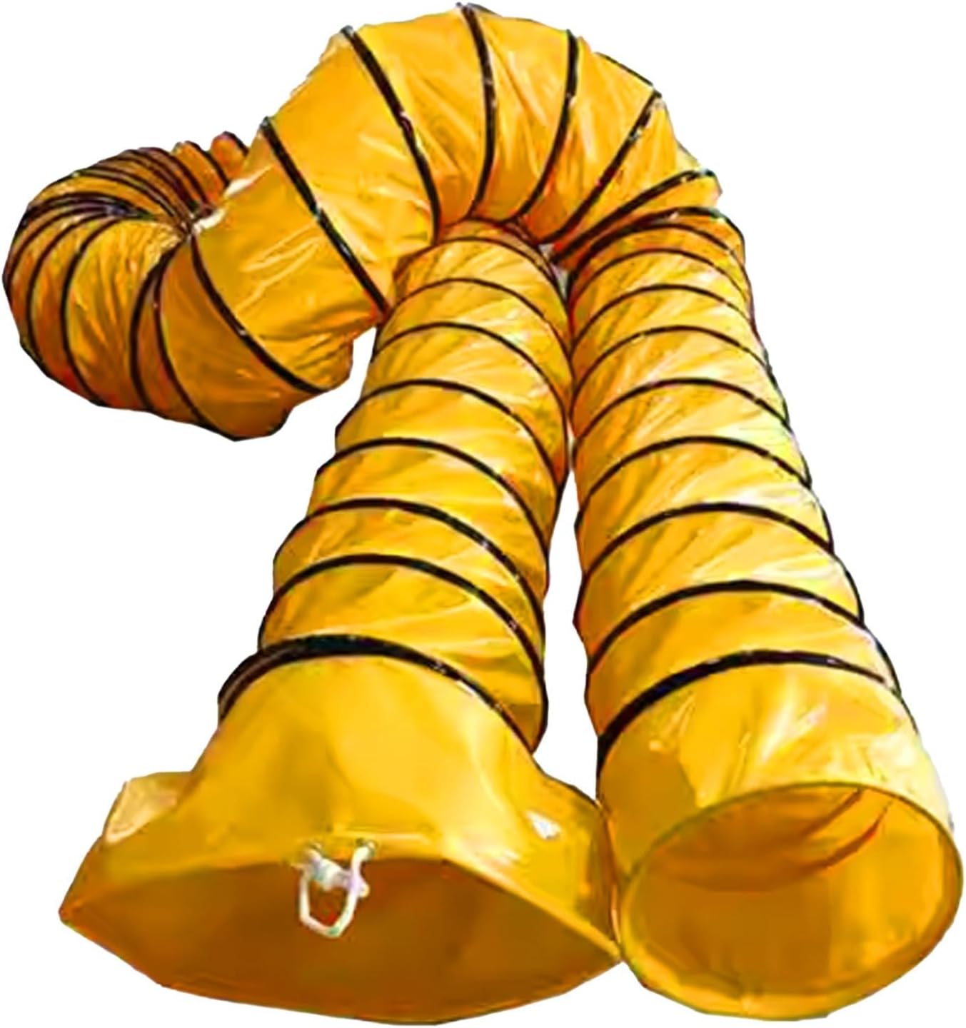 Yellow Folding Flexible Duct Hosing Pipe Hose, Bathroom/Residential/Tunnels Exhaust Ducts For Utility Blower Ventilator, Industrial Air Ducting & Adjustable Rope(L 3m/9.8ft,ID 200mm/8in)