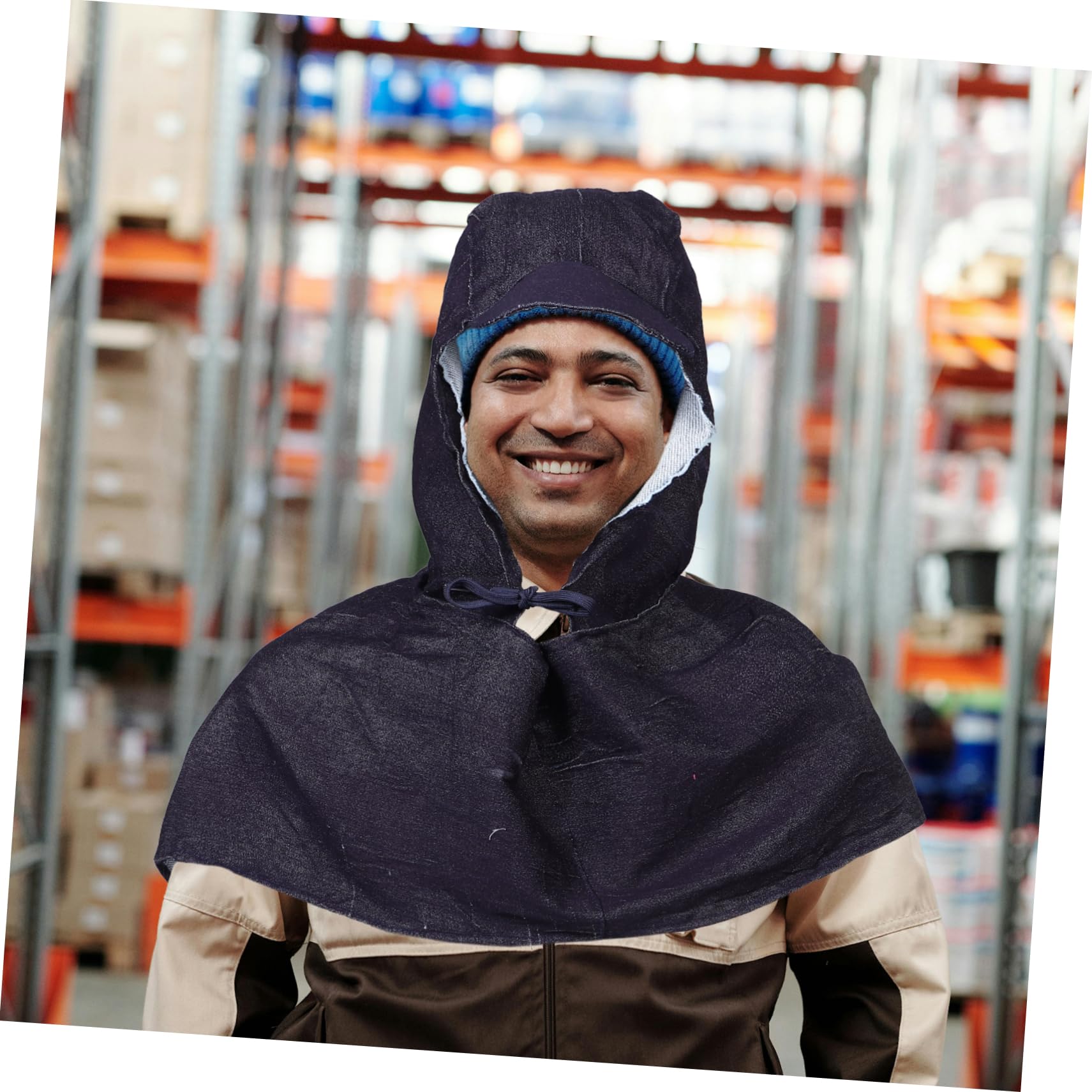 FOMIYES 4 Stück Robuste Denim Arbeitsmütze mit Vollschutz Winddicht Staubdicht für und Handwerk Atmungsaktiv Langlebig Strapazierfähig Beanie Cap für Outdoor und Arbeitsschutz