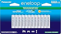 Pilha AAA recarregável pré-carregada Panasonic BK-4MCCA12FA eneloop, pacote com 12