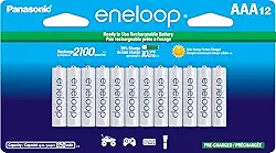 Pilha AAA recarregável pré-carregada Panasonic BK-4MCCA12FA eneloop, pacote com 12