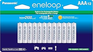 Eneloop Panasonic BK-4MCCA12FA AAA 2100 Cycle Ni-MH Pre-Charged Rechargeable Batteries, 12-Battery Pack