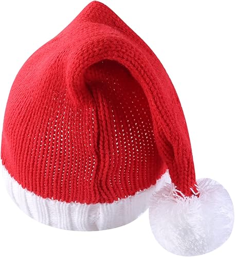 Miniatura 2 de 2 sombreros de punto de Navidad para padres e hijos gorro de Papá Noel con pompones gorro cálido de invierno para adultos gorro de calavera para