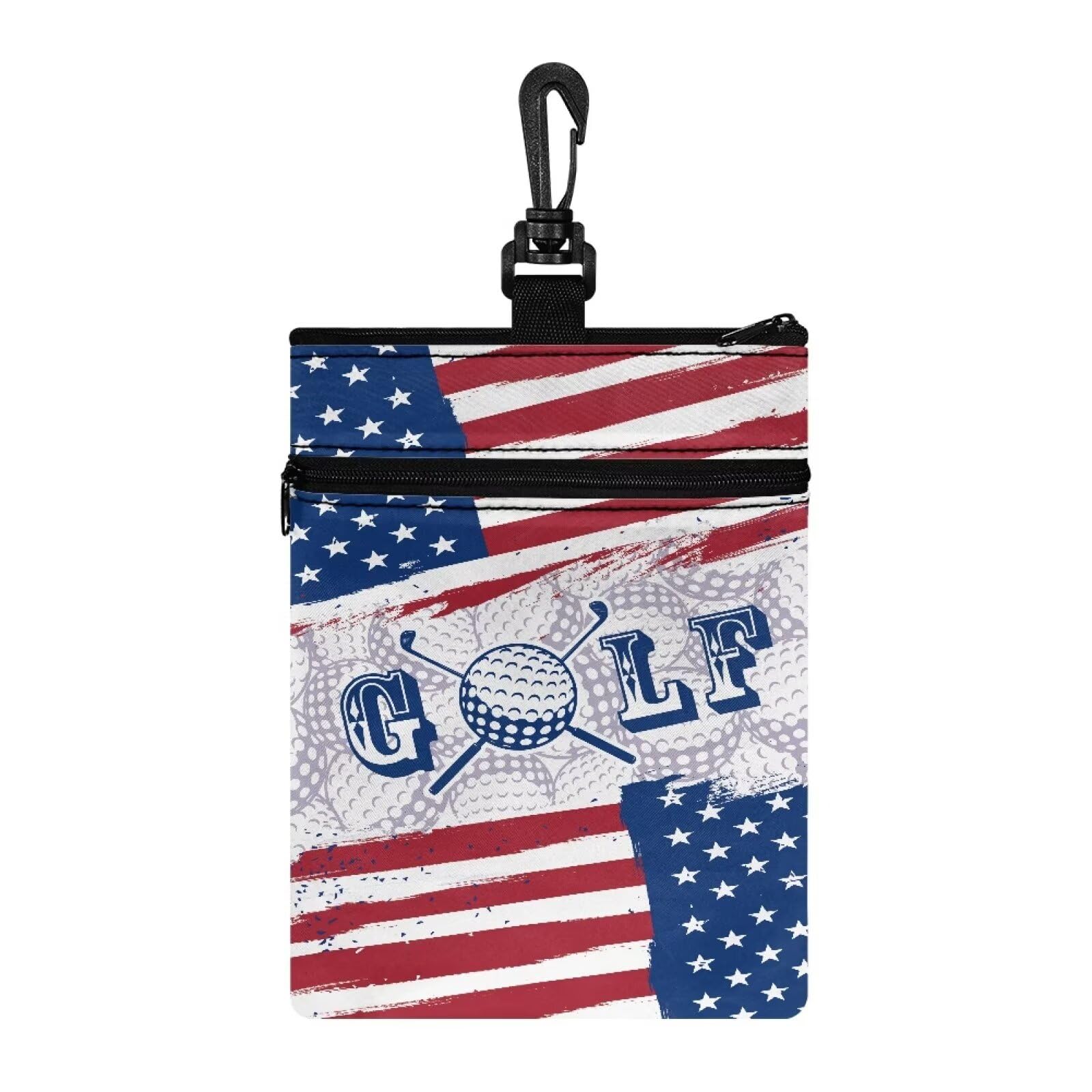 Rchsomd Durable Golf Accessory Bag Polyester Golf Tee Bag Pouch for Men and Women with Zippered Pocket Golf Balls Bag