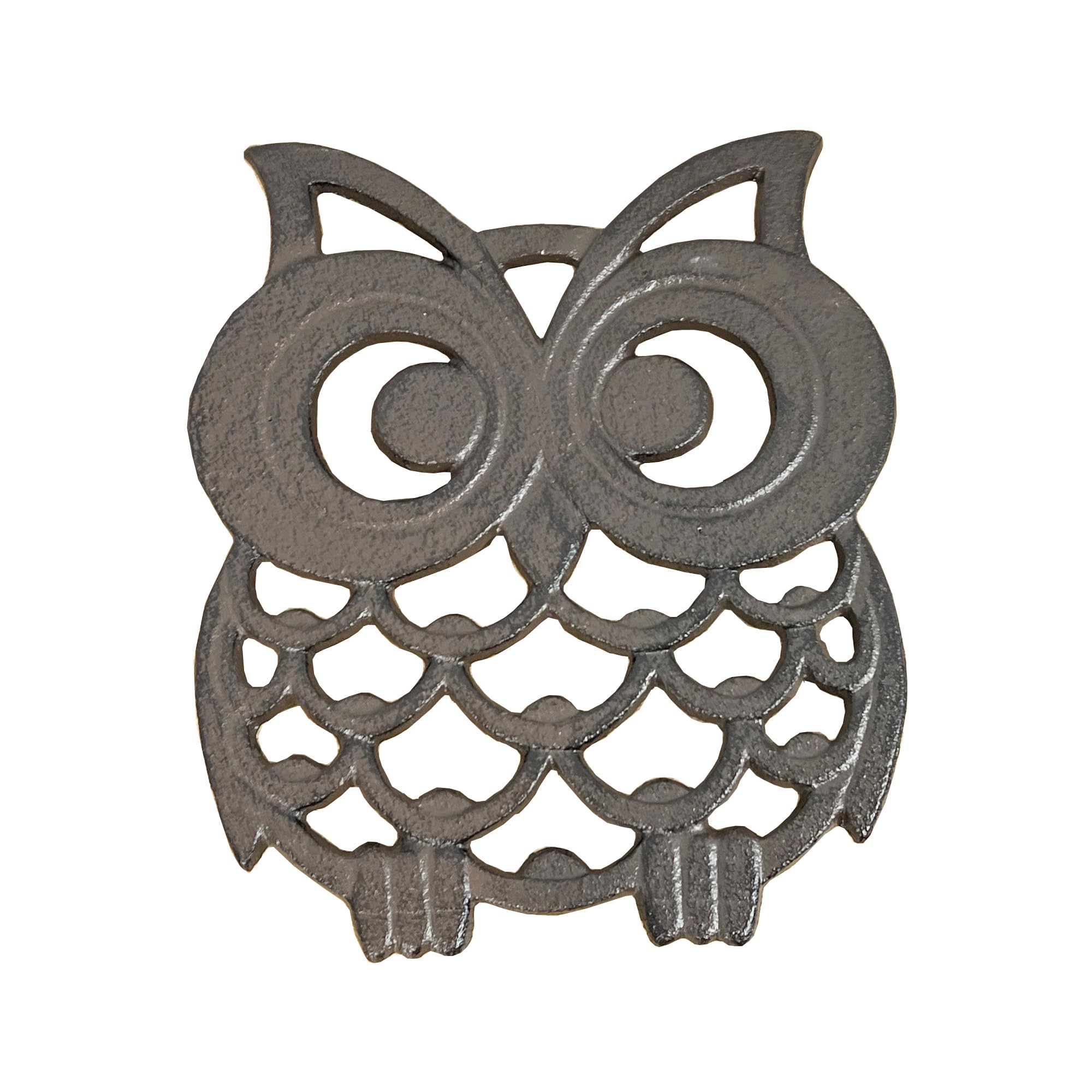 Alfie Francis Brown Novelty Owl Shaped Cast Iron Trivet Vintage Teapot Pot Pan Stand Rest Kettle Saucepan Worktop Saver Coaster