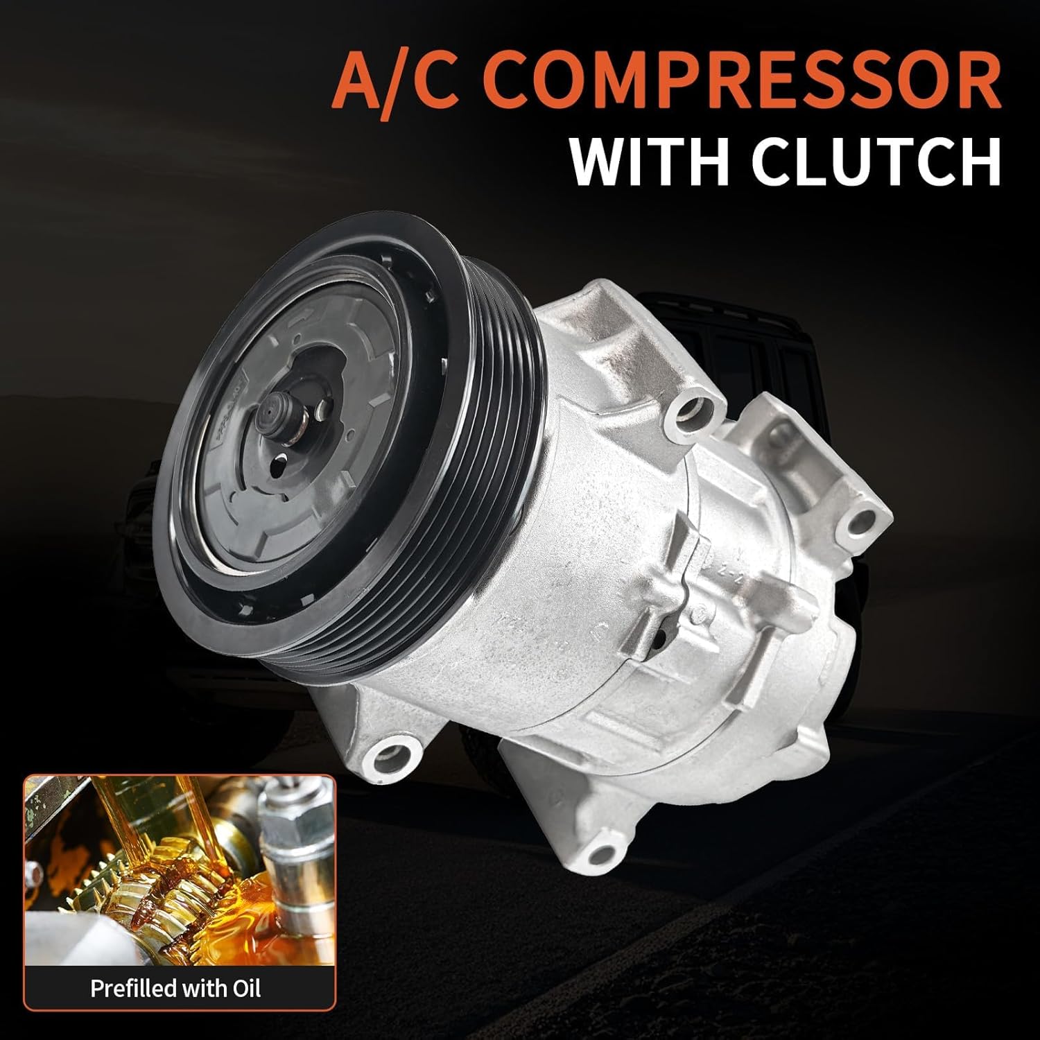 CO11210C Air Conditioning A/C Compressor with Clutch Compatible with 2009-2010 Toyota Matrix,2009-2010 Toyota Corolla,2008-2014 Scion xD，Replaces 8831002370, 8831002510