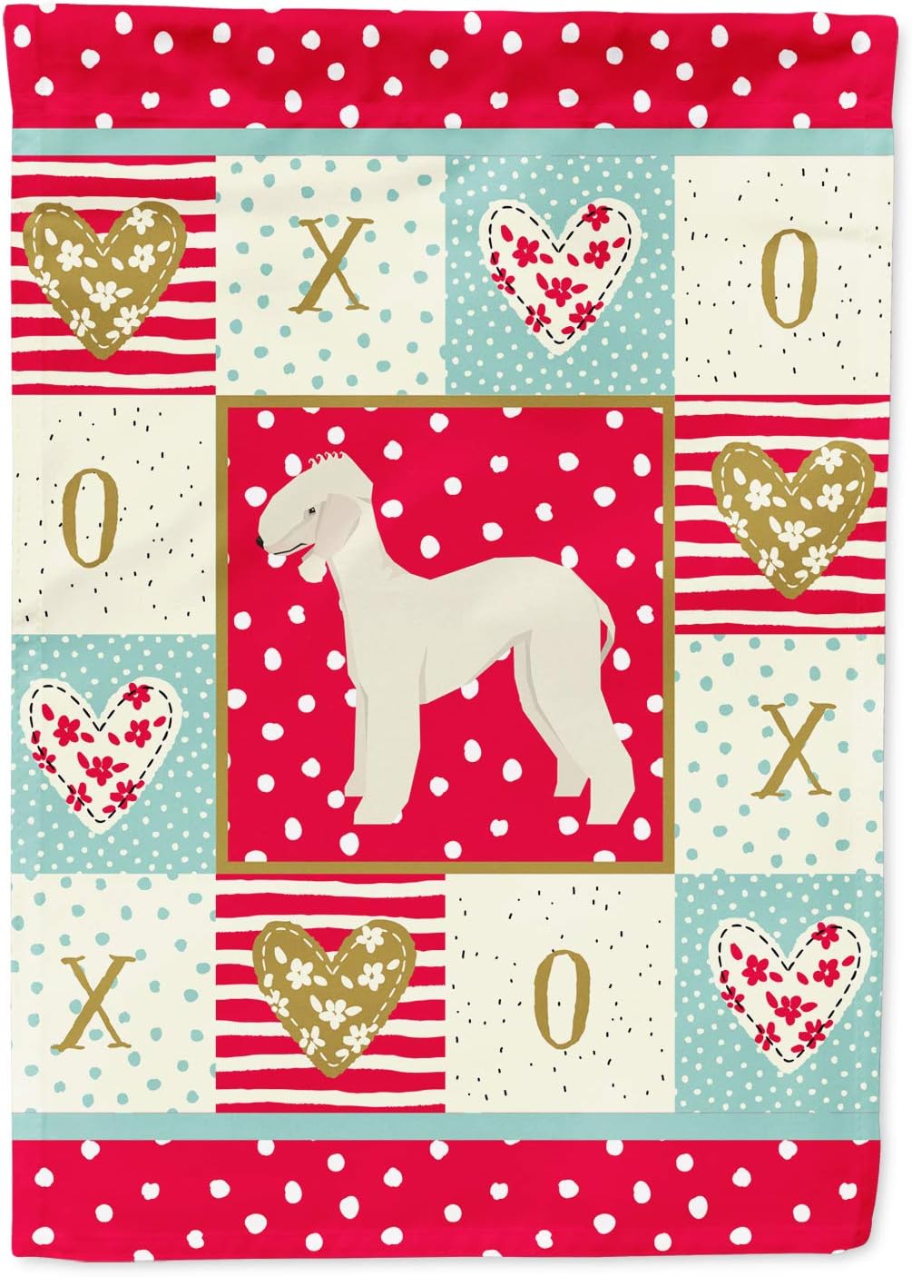 Caroline's Treasures CK5910GF Bedlington Terrier Love Garden Flag Mailbox Flag Decorative Yard Flag Banner Outside Patio Artwork Yard Flower Beds, Garden Size, Multicolor