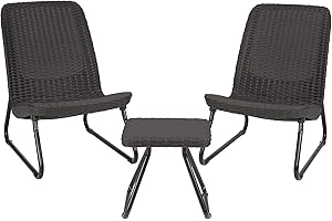 Keter Lounge Chairs: Rio 3 Piece Resin Wicker Patio Furniture Set