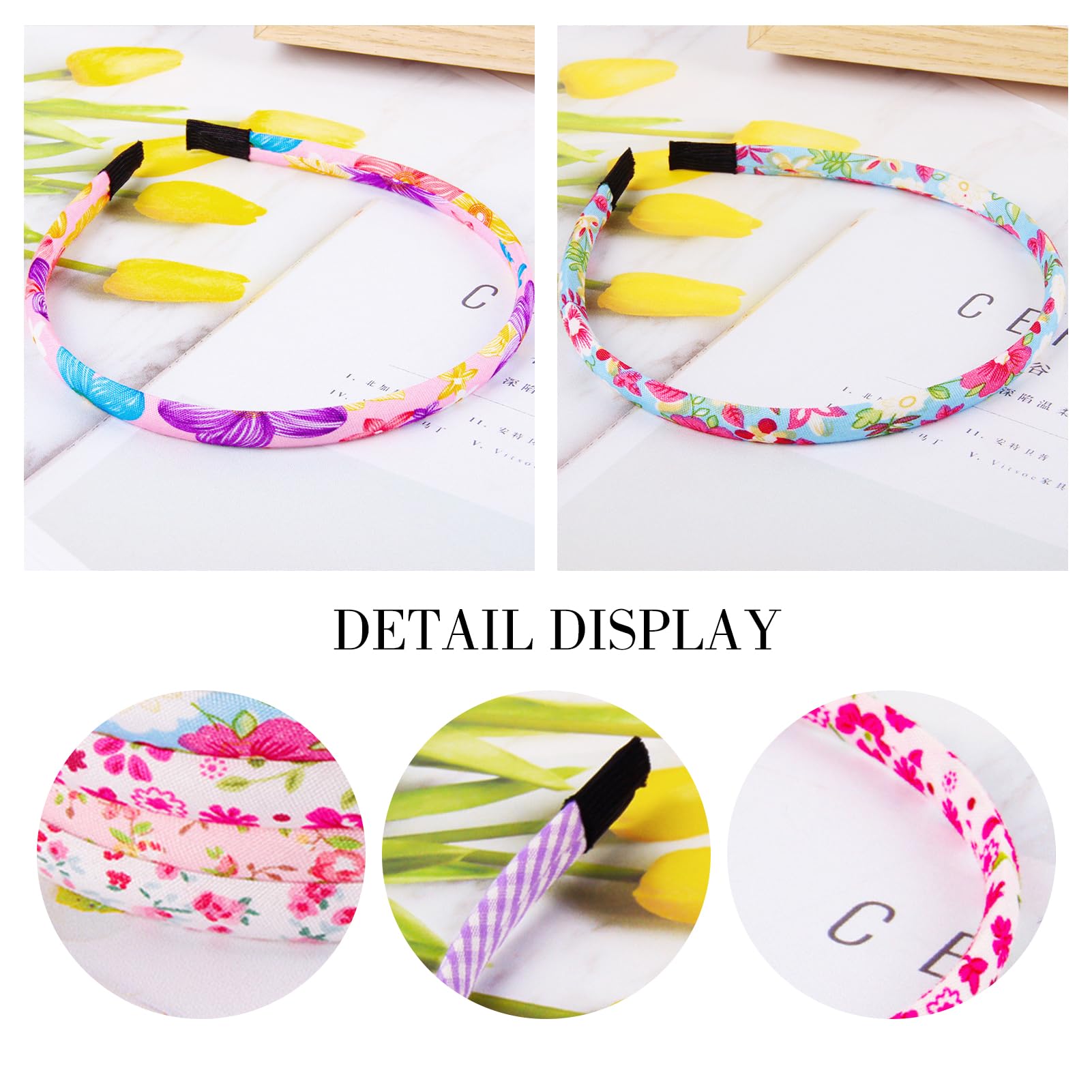Azushwer 10 Pcs Hair Bands for Girls Colourful Girls Headbands - Image 3