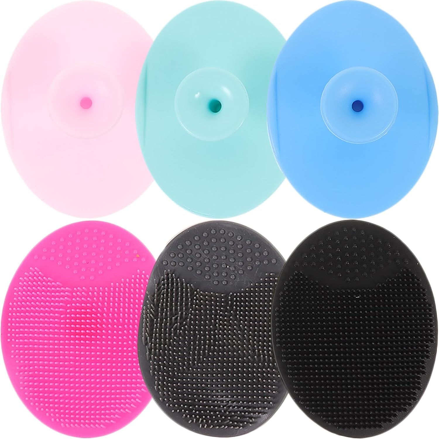 6 Pack Silicone Face Scrubber Brush for Deep Cleaning and Exfoliating