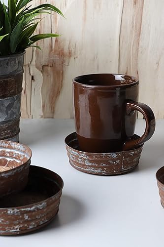 Miniatura 4 de GoCraft Juego de 4 posavasos de corcho con tapa de tarro Mason  Juego de 4 posavasos de hierro galvanizado hechos a mano con corcho absorbente en el