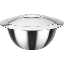 GSW Stahlwaren GmbH Thermo Mixing Bowl with Lid, 22 x 12.5 cm, 3.2 L, Stainless Steel, Silver, 30 x 22 x 12.5 cm