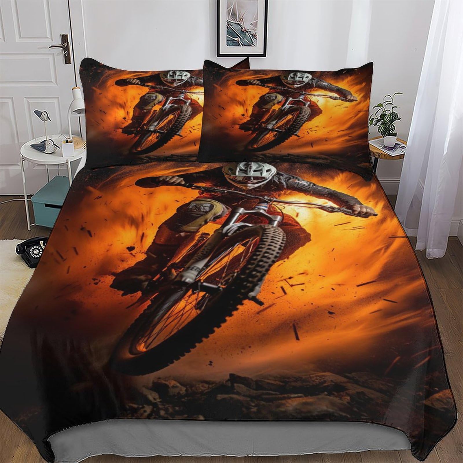 Housse de couette vélo de montagne en microfibre respirante avec zip durable king size