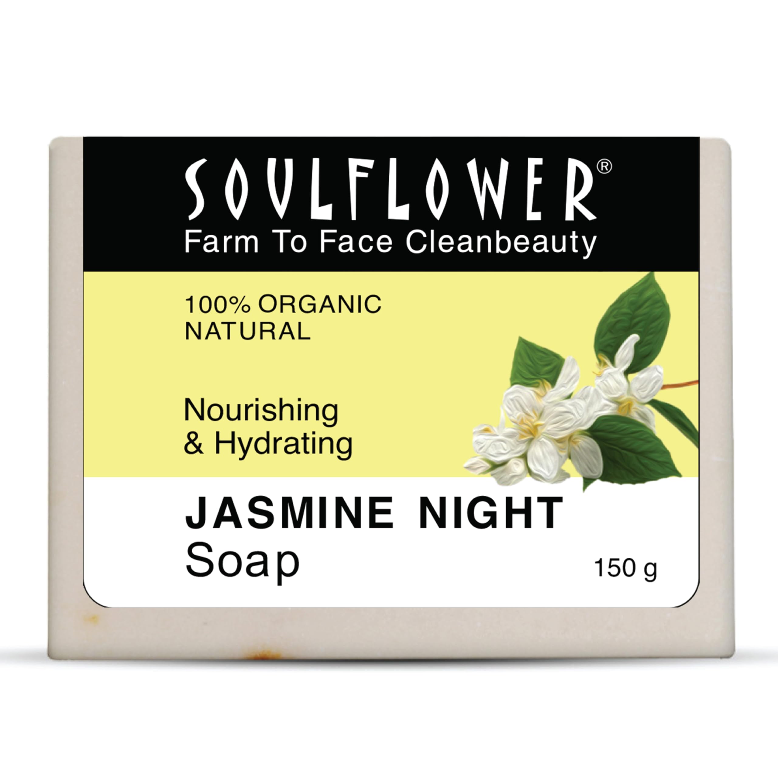Jasmine Handmade Soap | 100% Pure, Natural & Cold processed with Essential Oils, Exotic Herbs & Aroma, 150g