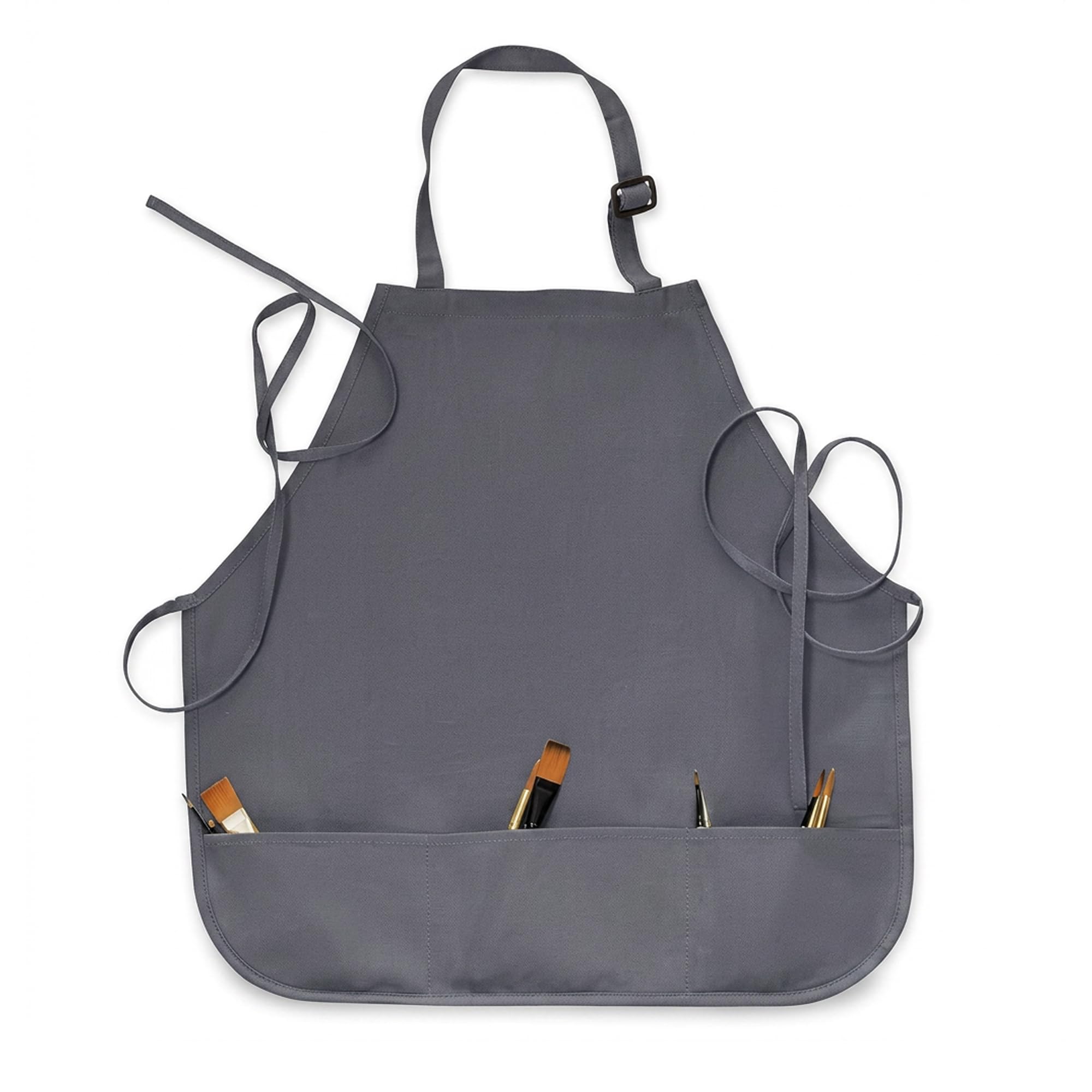Liquidraw Adult Canvas Art Apron with Pockets, Grey, 92.7 x 64.8cm