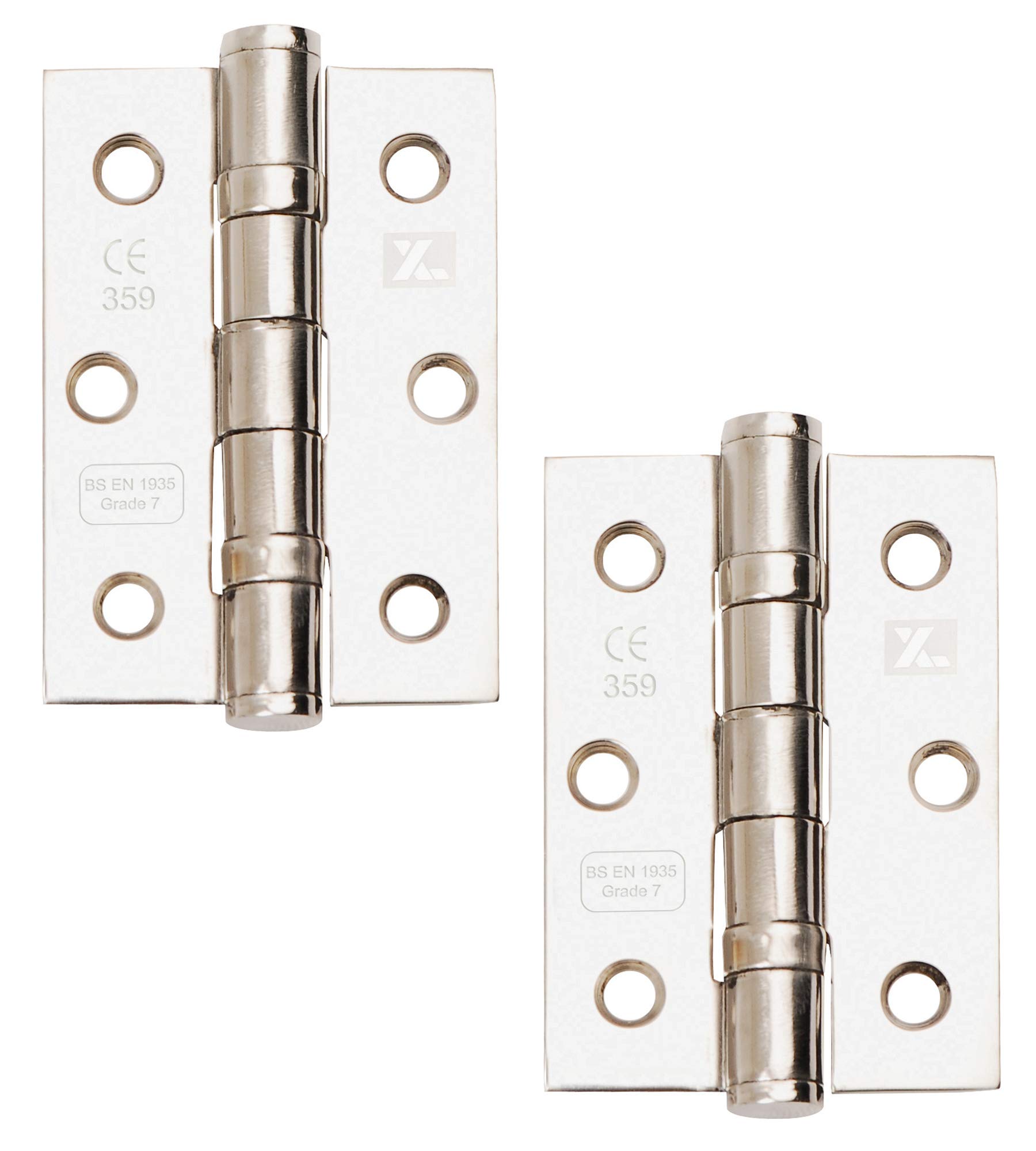 Excel Polished Chrome Xl962 Pair Of 3" Grade 7 Door Hinges