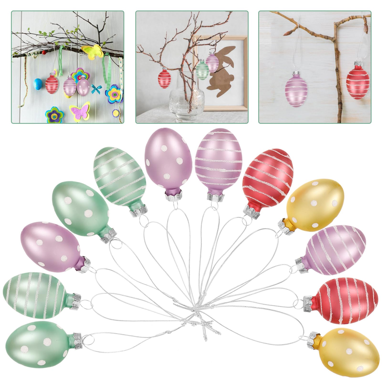 Alipis 24stücke Teiliges Ostereier Zum Aufhängen Bunte Osterdeko Für Festlichkeiten Und Zuhause Für Frühlingsdekoration Und Partys