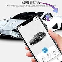 Vista 4 de Control remoto de entrada sin llave para automóvil, pantalla LCD, llave inteligente universal para automóvil con un botón de inicio de tiempo