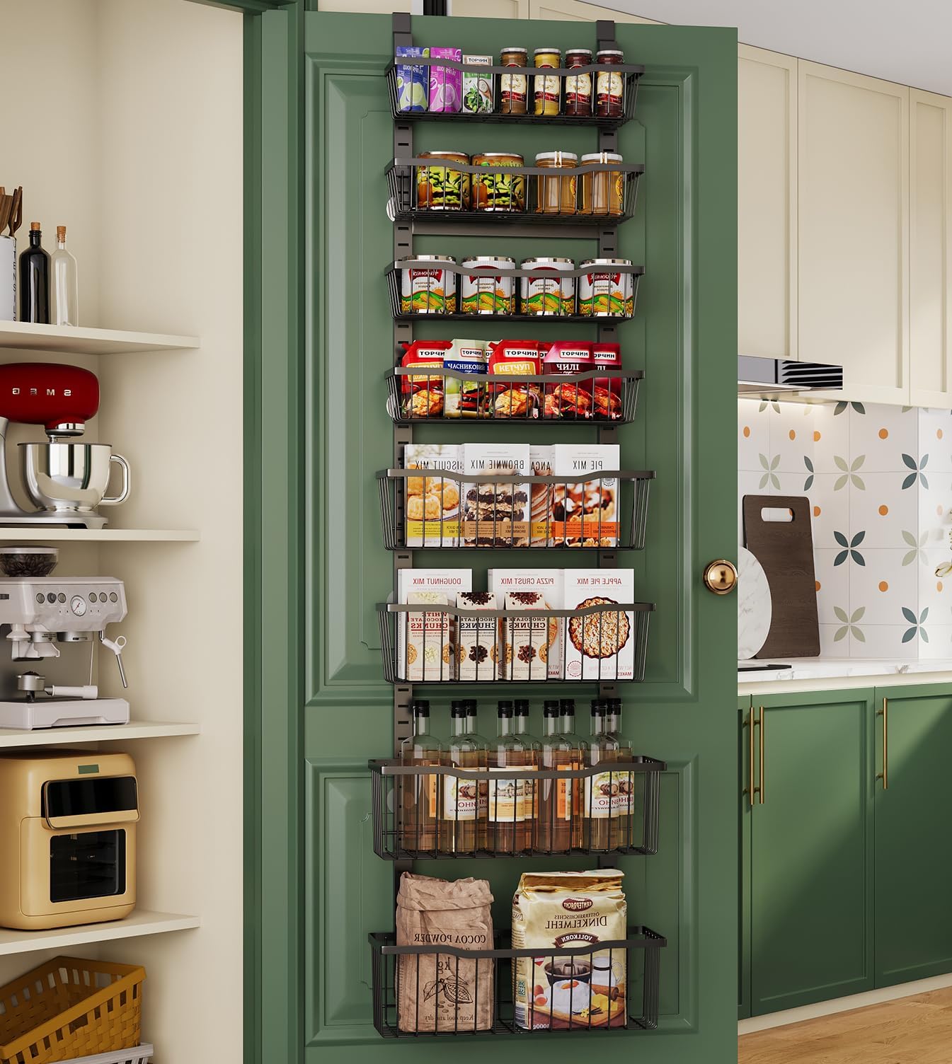 Amazon.com - Delamu Over the Door Pantry Organizer, 8-Tier Metal Pantry ...