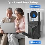 2026 AX1800 WiFi 6 Extender, WiFi Extender Signal Booster, Long Range WiFi Booster with Gigabit Ethernet Port, Dual Band (2.4G/5.8G), Up to 17,888sq.ft. & Support 135+ Smart Devices