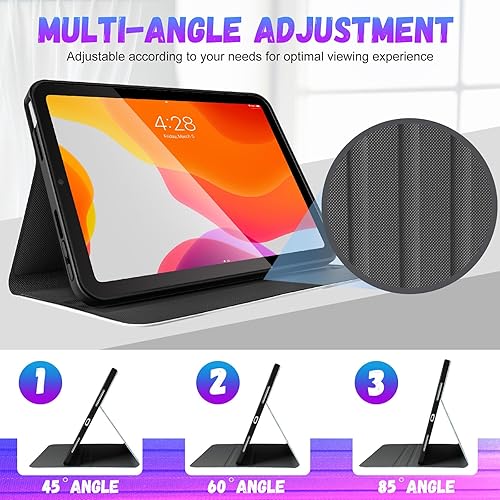 Miniatura 4 de Uppuppy Funda para Apple iPad Mini 6, para iPad Mini 6 generación, funda para niños, lindo folio, mujeres, adolescentes, niñas, sol, luna, negro,