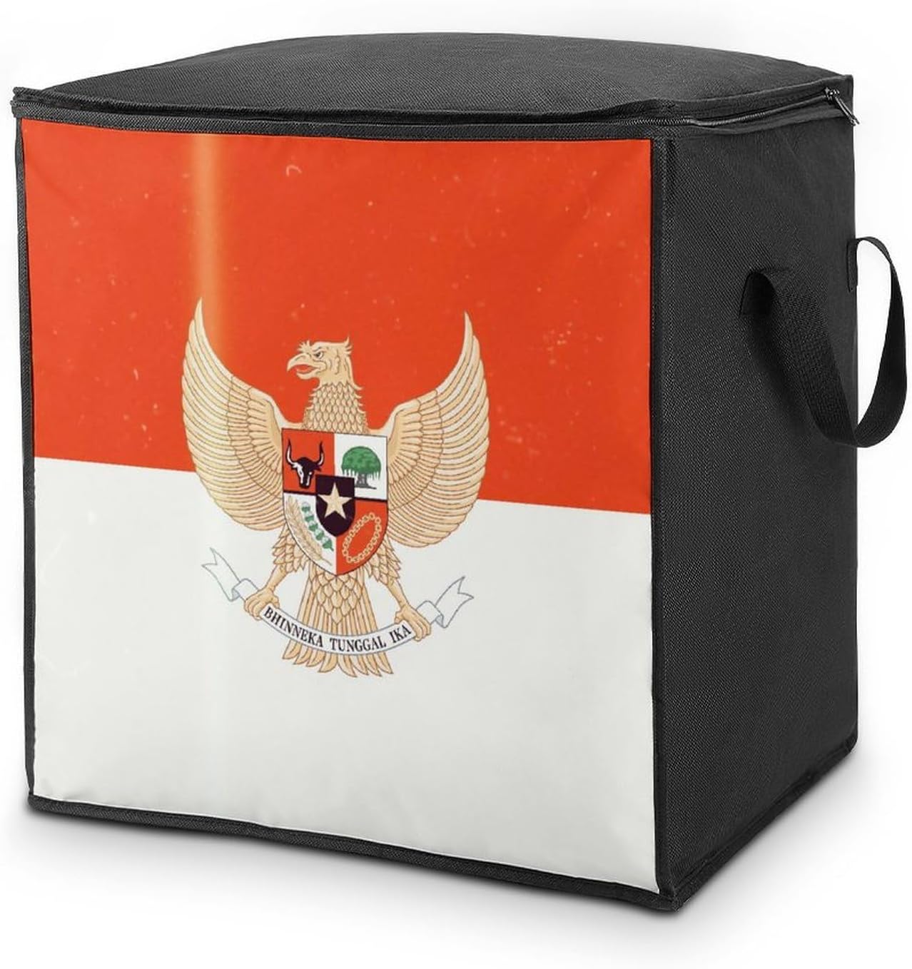 Vintage Indonesian Flag Indonesia Emblem Large Comforter Blanket Storage Bags Bins 70L Closet Organizer with Handles