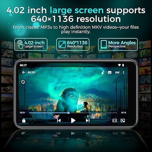 Miniatura 7 de Reproductor MP3 de 160 GB con Bluetooth y WiFi, reproductor de música HiFi Android 13 para SpotifyPandoraAudibleYouTube, pantalla táctil de 4.02