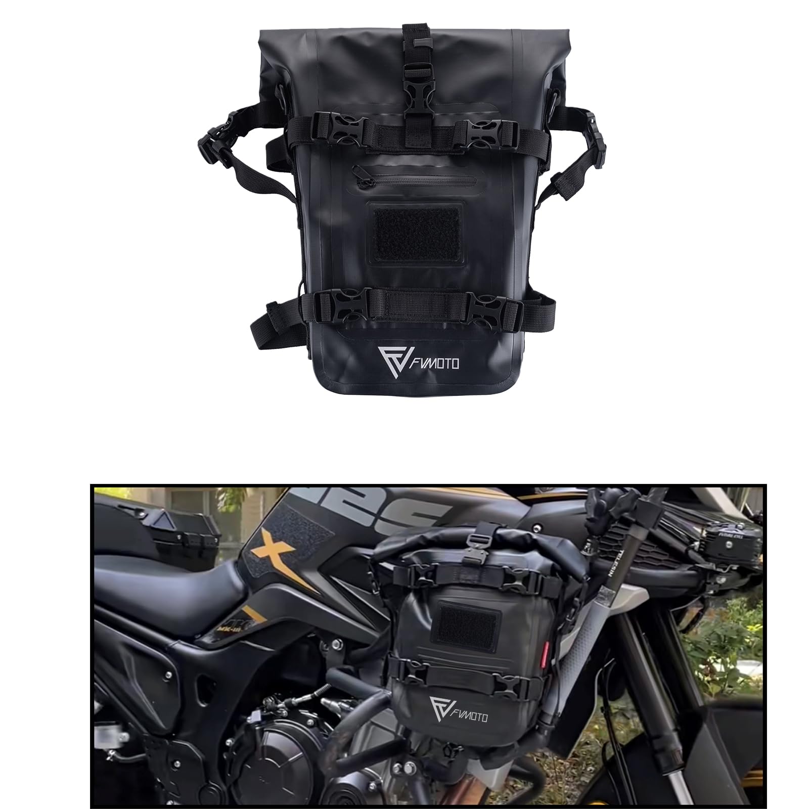 Amazon.com: FVMOTO Crash Bar Bag, Motorcycle Bag, Black, 7-9L