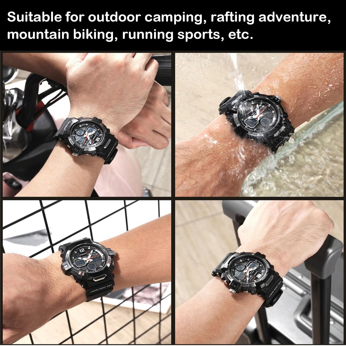 PASNEW Orologio analogico digitale per bambini, contapassi, cronometro, multifunzione, impermeabile fino a 50 m, per adolescenti, ragazzi, ragazze, blu scuro, 489Blu, moderno