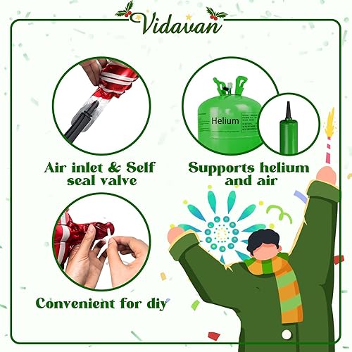 Miniatura 6 de Kit de arco de guirnalda de globos de Navidad, 98 globos rojos, verdes, dorados y blancos con caja de regalo de bastón de caramelo, globos de papel