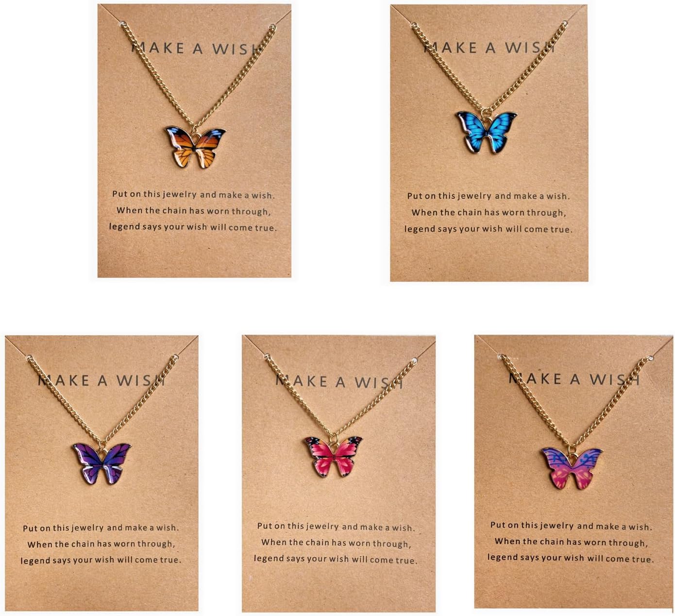 5-6 Pcs Latest Stylish Butterfly Jewellery Necklace Set for Women Pendant Necklace Gifts for Girls