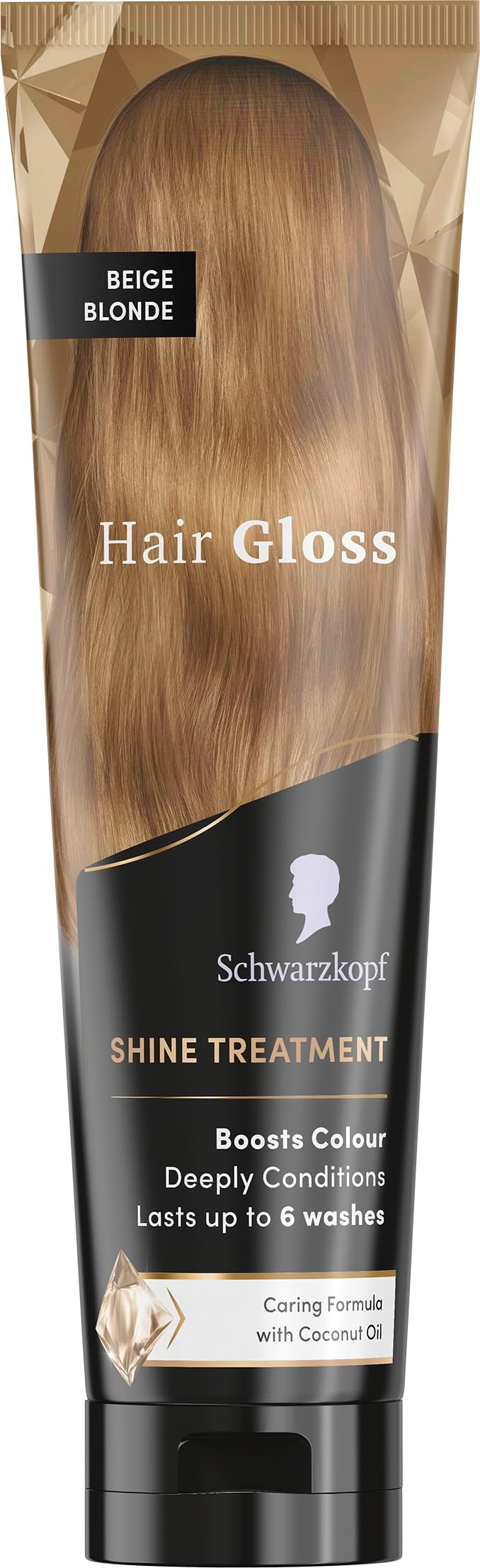 Hair Gloss Shine Treatment Beige Blonde 150ml, Semi-Permanent Hair Dye, Temporary Hair Treatment to Condition and Colour Hair, Contains Coconut Oil, Enhances Colour and Reduces Breakage