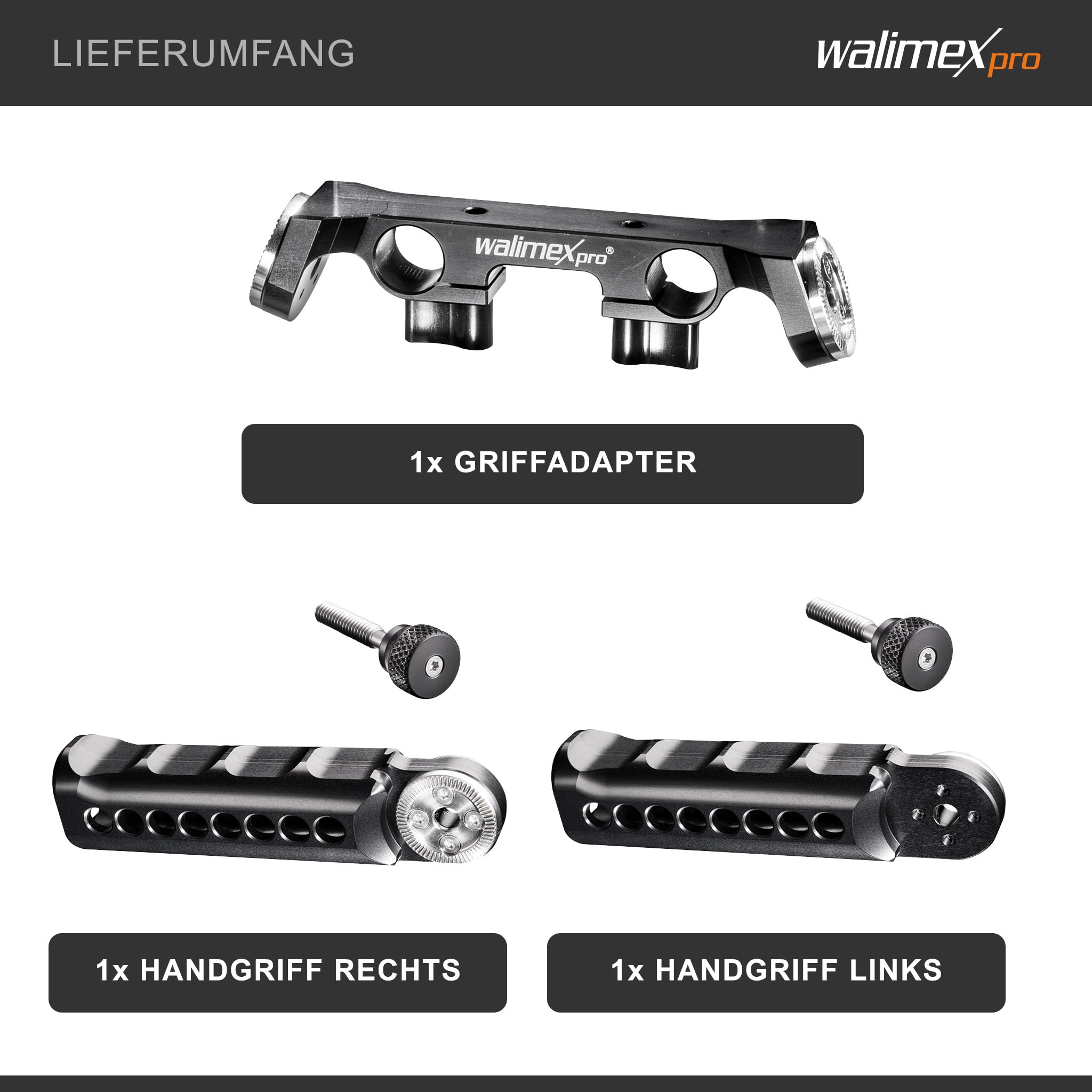 Walimex Pro 19900 Stabilisateur d'épaule/système de Soutien pour Appareil Photo Reflex/Caméra vidéo 15 mm