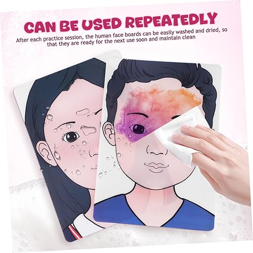 GALPADA Washable Face Paint Practice Board for Boys and Plastic Face Makeup Exercise Tool with Rounded Corners Reusable Painting Surface for Safe and Easy Makeup Practice