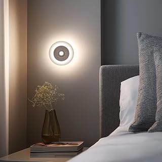 LED Night Light with Motion Sensor Indoor (Pack of 2), 1200 mAh Battery Rechargeable USB-C, 3 Light Colours (3000 K/4500 K/6500 K) & Dimmable, Magnetic Cabinet Light, Stair Light for Hallway, Bedroom White Light Circle 2