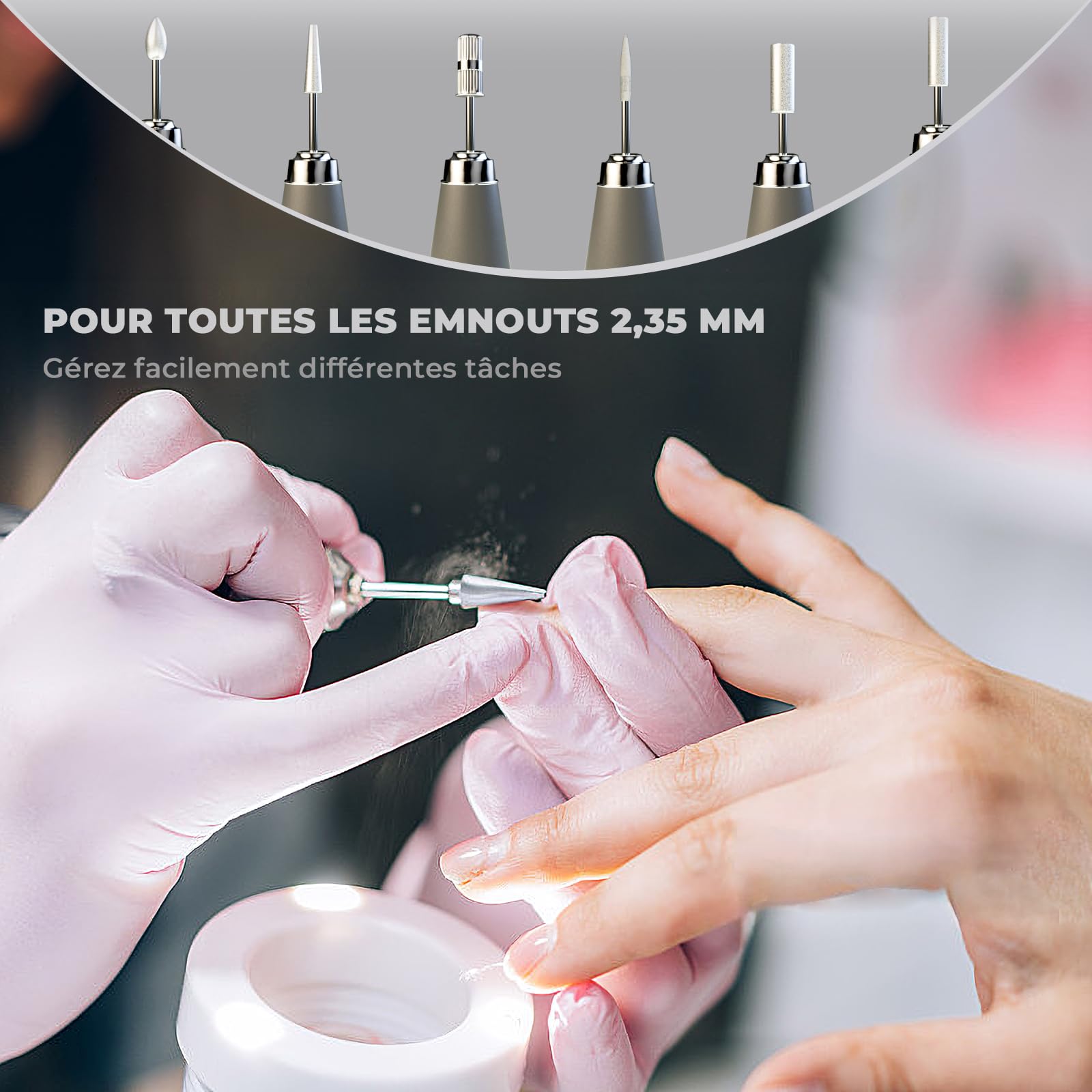 JSDA Ponceuse à Ongles Professionnelle 35000 tr/min, 85W, Puissante, Silencieuse et Aucune Vibration, Equipée d'une Pédale - Manucure Pédicure Machine Idéale Pour les Salons de Manucure